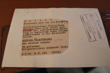 Preview: Pressefoto 17,5x12,5  Oberleutnant Sattler 300. Feindflug